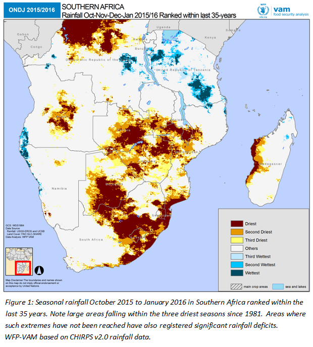 Southern Africa rainfall 2015 16