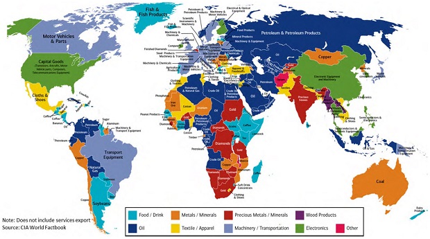 World exports map small BofAML 2016